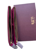 Sophia Soft Full-Grain Leather Double-Zip Wallet with RFID Protection by MiamiLeathers.com