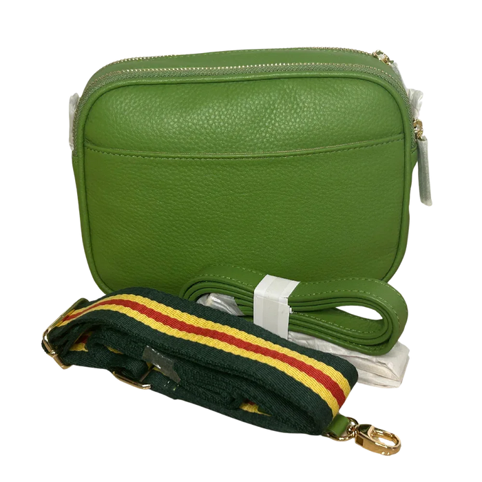 Sophia Full-Grain Leather Crossbody Bag – Double-Zip Travel & Everyday Purse by MiamiLeathers.com