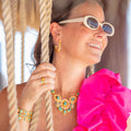 Sparkling Shore Hoop Earrings - Pearl by Christina Greene