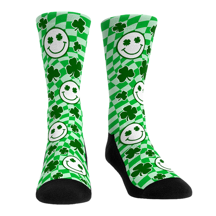 St. Patrick's Day - Checkerboard Smileys by Rock 'Em Socks