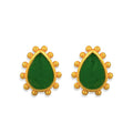 Starburst Stud Earrings - Green Strawberry Quartz by Christina Greene