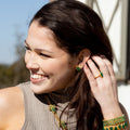 Starburst Stud Earrings - Green Strawberry Quartz by Christina Greene