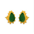 Starburst Stud Earrings - Green Strawberry Quartz by Christina Greene