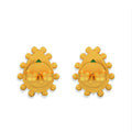 Starburst Stud Earrings - Green Strawberry Quartz by Christina Greene