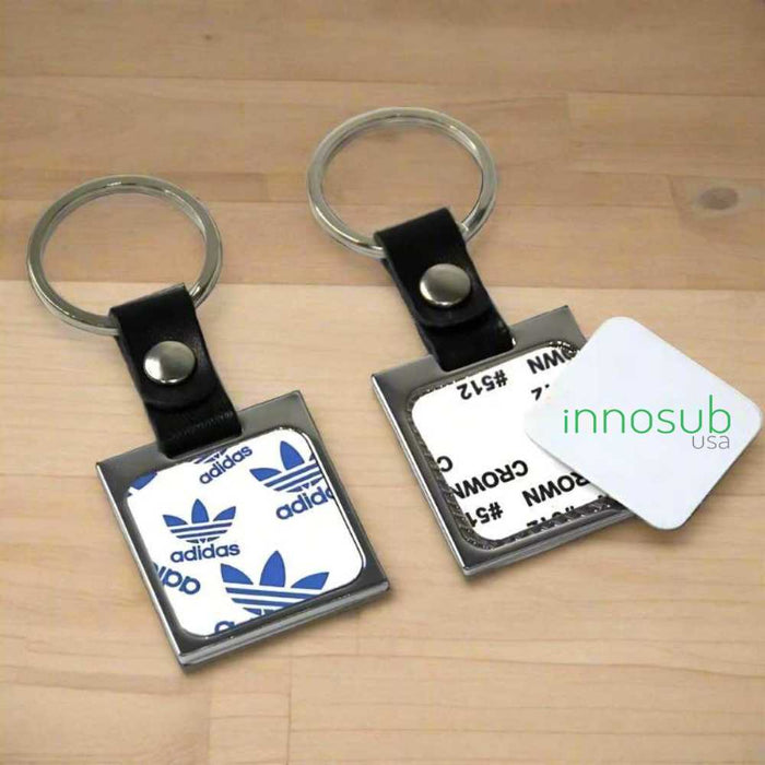 Sublimation Blanks Elegant Keychain with Aluminum Insert Chain |Leather |by INNOSUB USA by INNOSUB USA