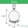 Sublimation Photo Round Necklace Blanks with Wings Below Pendant Ornament by INNOSUB USA