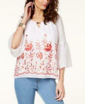 Thalia Sodi Embroidered Keyhole Top, Size Medium by Vanessa Jane