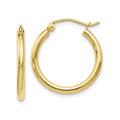 10K Gold Hinged Hoop Earrings by Fine Color Jewels