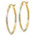 10K Gold Oval Hoop Earrings by Fine Color Jewels