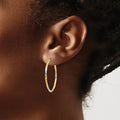 10K Gold Oval Hoop Earrings by Fine Color Jewels