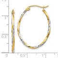 10K Gold Oval Hoop Earrings by Fine Color Jewels