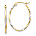 10K Gold Oval Hoop Earrings by Fine Color Jewels
