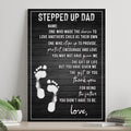 Stepped Up Dad Happy Father's Day Sign by Tailored Canvases