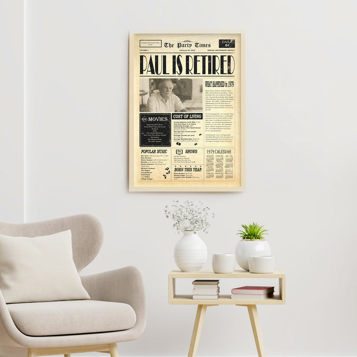 Newspaper Retirement Gift Sign by Tailored Canvases