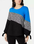 Alfani Women's Colorblocked Tie-Sleeve Blouse, Size Small by Vanessa Jane