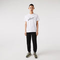 Lacoste Men's Signature And Crocodile Print Crew Neck Cotton T-Shirt by I-Max Fashions