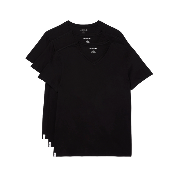 Lacoste Men's 3-Pack V-Neck Cotton Regular Fit Undershirt by I-Max Fashions