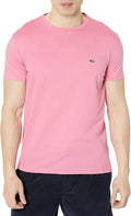 Lacoste Men's Short Sleeve Crew Neck Pima Cotton Jersey T-Shirt Reseda Pink by I-Max Fashions