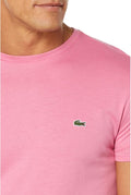 Lacoste Men's Short Sleeve Crew Neck Pima Cotton Jersey T-Shirt Reseda Pink by I-Max Fashions