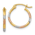 14K Gold Multi Colored Hoop Earrings by Fine Color Jewels