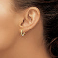 14k Gold Two-Tone Hollow Hoop Earring by Fine Color Jewels