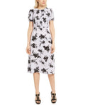 Michael Kors Pintuck Floral Print Short Sleeve Dress by Vanessa Jane