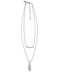 Inc Silver-Tone Crystal Bar and Drop Layered Pendant Necklace by Vanessa Jane