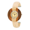 Avera Brenna Wood Inspi Leather Cuff Watch