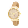 Avera Reyna Leather Cuff Watch In Brown by Avera Group