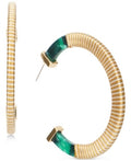Inc Gold-Tone Large Thread-Wrapped Resin C-Hoop Earrings, 2.25 by Vanessa Jane