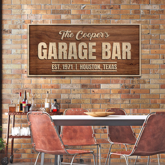 Rustic Garage Bar Wood Sign by Tailored Canvases