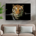 Lurking Tiger In The Dark Canvas Wall Art by Tailored Canvases