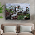 Flock Of Domestic Geese Canvas Wall Art by Tailored Canvases