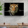 Lurking Tiger In The Dark Canvas Wall Art by Tailored Canvases