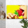Fruits Strawberry Lips Canvas Wall Art by Tailored Canvases