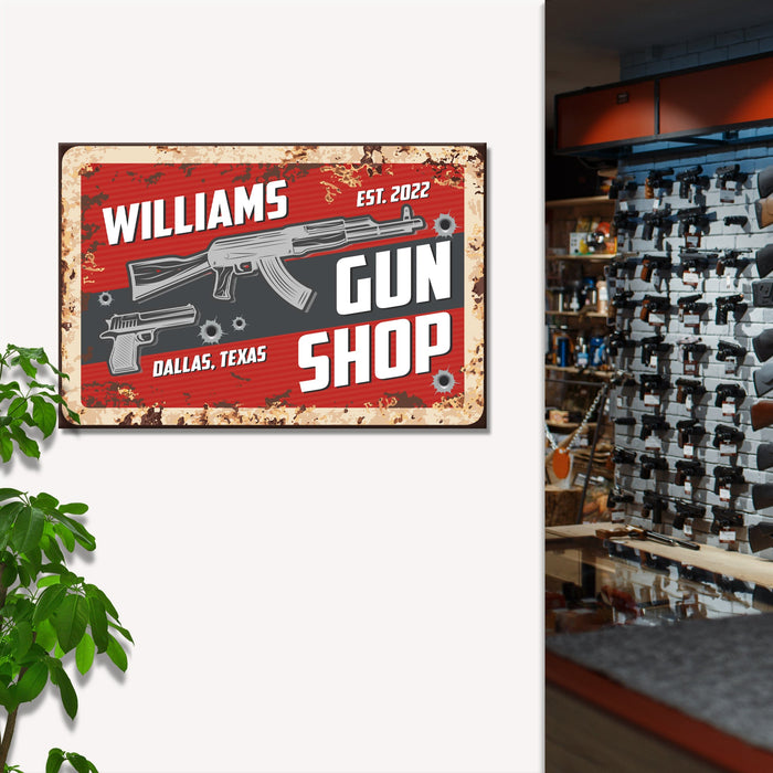 Gun Shop Sign II by Tailored Canvases