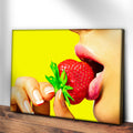 Fruits Strawberry Lips Canvas Wall Art by Tailored Canvases