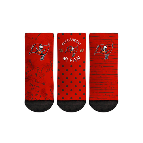 Tampa Bay Buccaneers - Number 1 Fan 3-Pack (Toddler) by Rock 'Em Socks