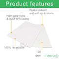 Texprint Sublimation Paper 8.5x11 for Ricoh/Sawgrass Printers | 120 Gsm | (Pack of 110 Sheets) Comes with Innosub Heat Tape by INNOSUB USA