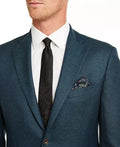 Tallia Mens Teal( Blue/Green) Slim Fit Elbow Patch Blazer Size 44S by Vanessa Jane