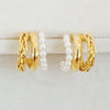 Triple Lovely Pearl Hoop Earrings