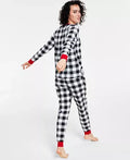 Family Pajamas Matching Womens Lightweight Thermal Waffle Buffalo Check by Vanessa Jane
