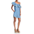 Blanknyc Making Waves Frayed Ruffled Denim Dress, Size XS by Vanessa Jane