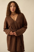 Promise the Label Belted Button-Front Cardigan by Boutique 23