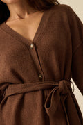 Promise the Label Belted Button-Front Cardigan by Boutique 23