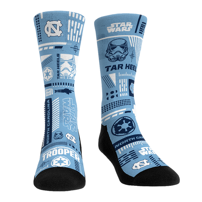 North Carolina Tar Heels - Star Wars - Stormtrooper Pattern by Rock 'Em Socks