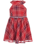 Tommy Hilfiger Kids Sleeveless Plaid Dress Plaid Red Girls Dress, Size XL by Vanessa Jane