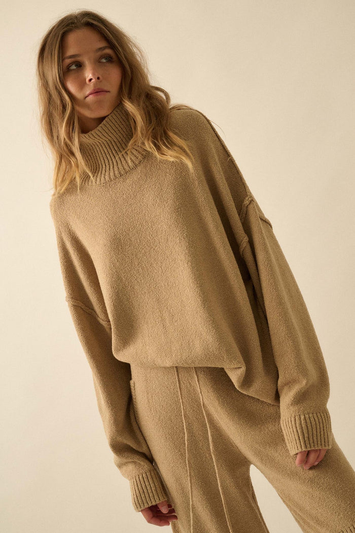 Promise the Label Textured Mock-Neck Sweater by Boutique 23