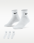 Nike 3pk Men’s Everyday Training Dri-Fit Ankle Socks, Size L - White Color by Price Is Right Miami