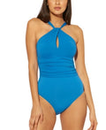 Bleu Rod Beattie High-Neck Keyhole One-Piece Swimsuit, Size 4 by Vanessa Jane
